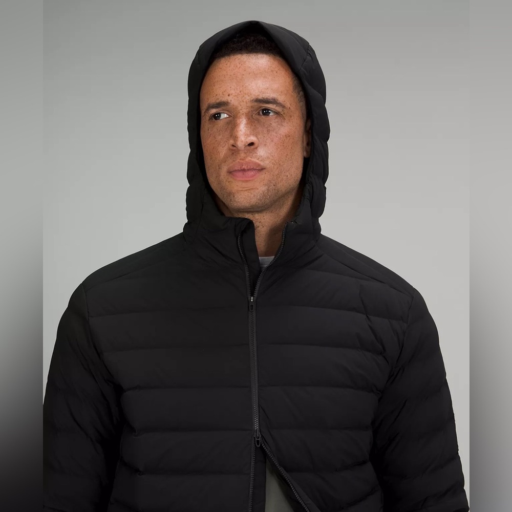 NWT Lululemon Navigation Down Black Full Zip Hoodie Jacket Men Sz M - Picture 4 of 7
